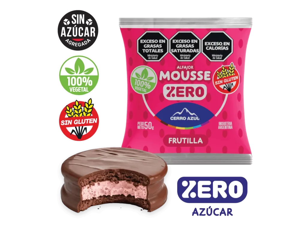 ALFAJOR - MOUSSE FRESAS ZERO - CERRO AZUL