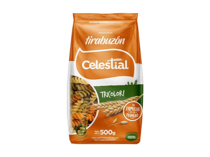FIDEO - TIRABUZON TRICOLOR 500 GR - CELESTIAL