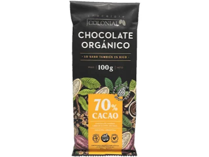 CHOCOLATE - ORGANICO 70% CACAO 100 GR- COLONIAL