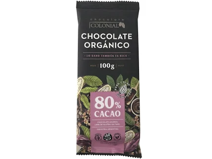 CHOCOLATE - ORGANICO 80% 100 GR - COLONIAL