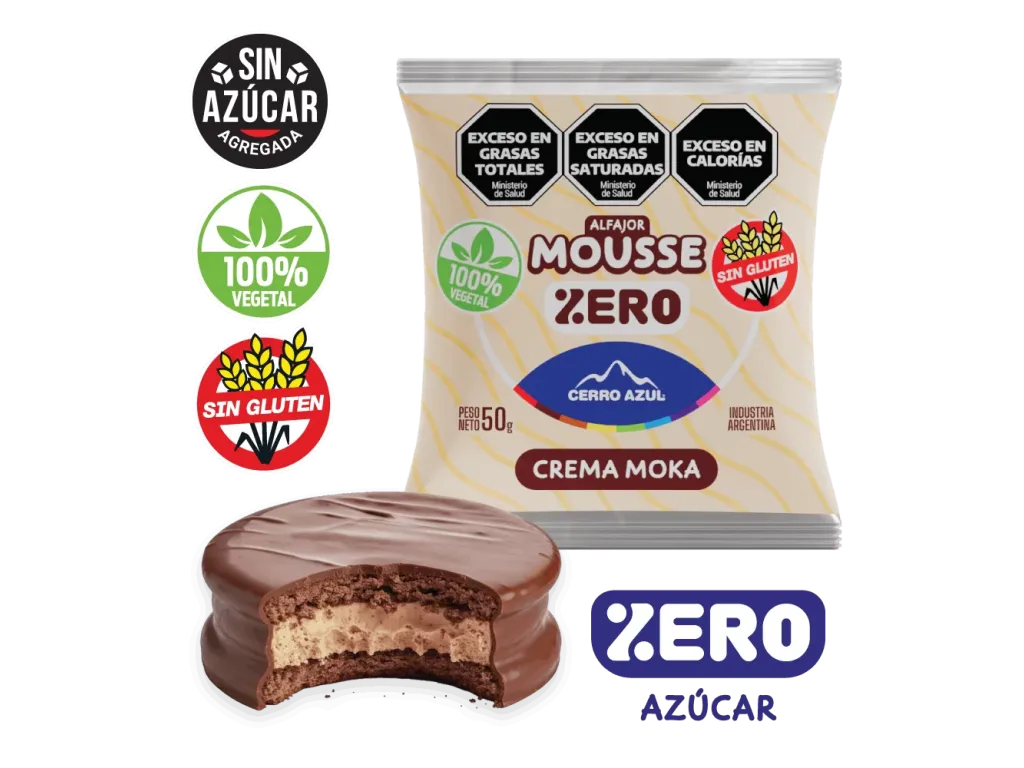 ALFAJOR - MOUSSE CREMA MOKA ZERO - CERRO AZUL