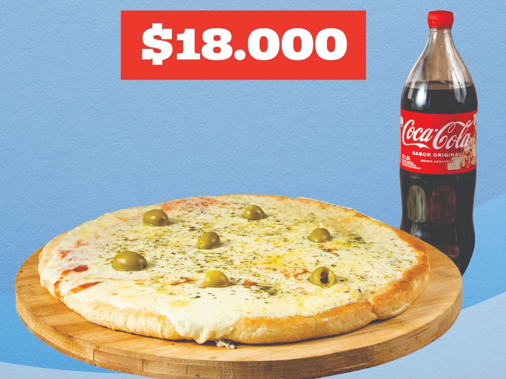 PIZZA MUZZARELLA + BEBIDA 1.5L