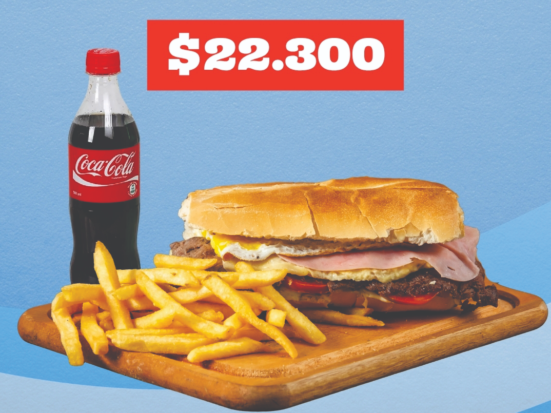 LOMO COMPLETO CON PAPAS + BEBIDA LINEA COCA 500ML