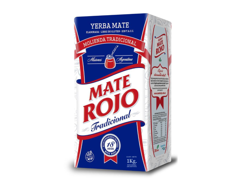 Pack cerrado Mate Rojo Tradicional 1/2kg