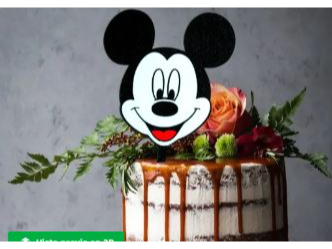 Adorno para tarta Mickey Mouse 10cm alto.