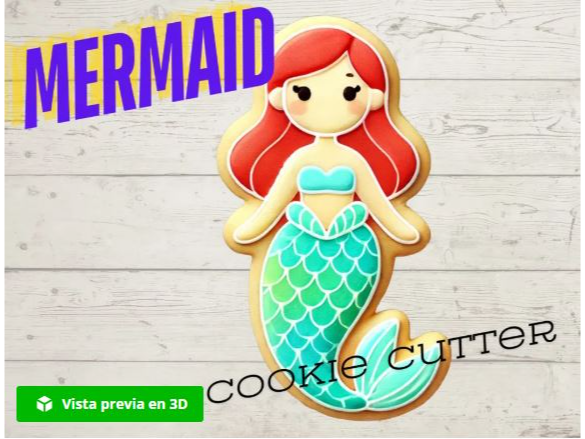 Cortador de Galletas Sirena 8cm