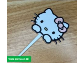 Adorno para pastel Hello Kitty (tipo pinche)(pequeño)