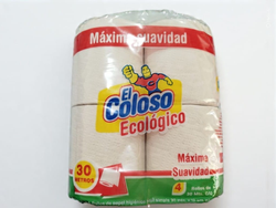 Papel higiénico EL COLOSO ECOLÓGICO X4 unidades