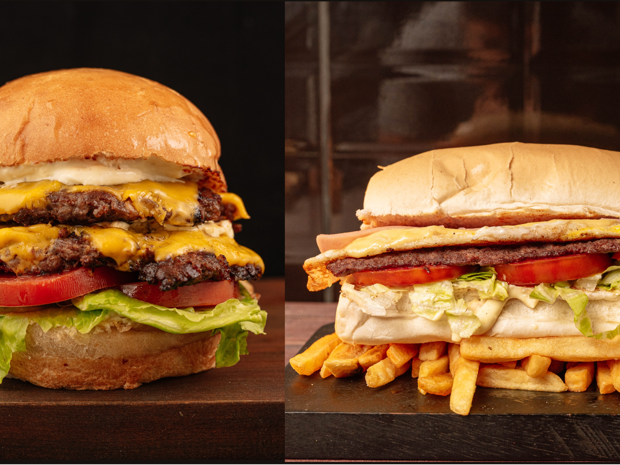 1 lomo XL y 1 doble clásica con papas fritas