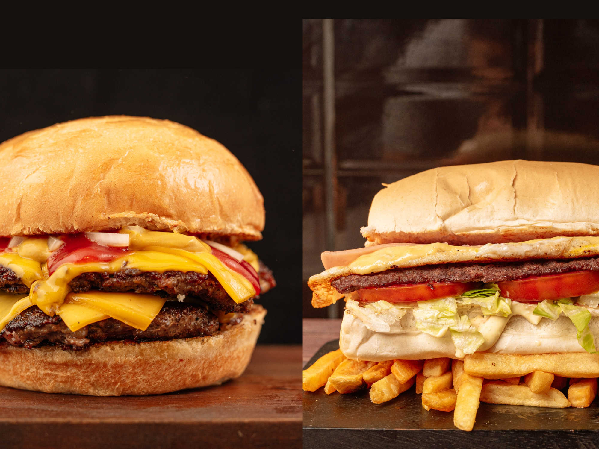 1 lomo XL y 1 doble cuarto de libra con papas fritas