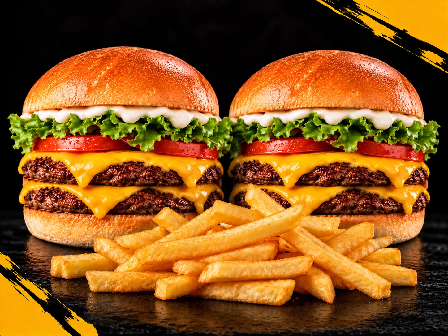 2 dobles clásicas con papas