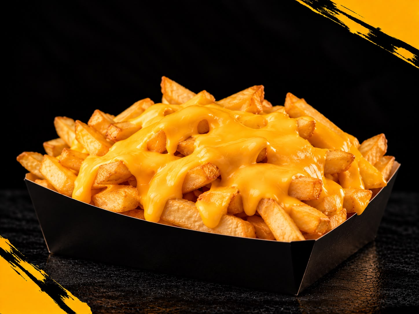 Porción de papas con cheddar
