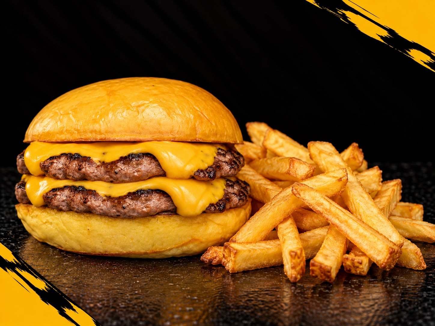 DOBLE CHEESE + PAPAS
