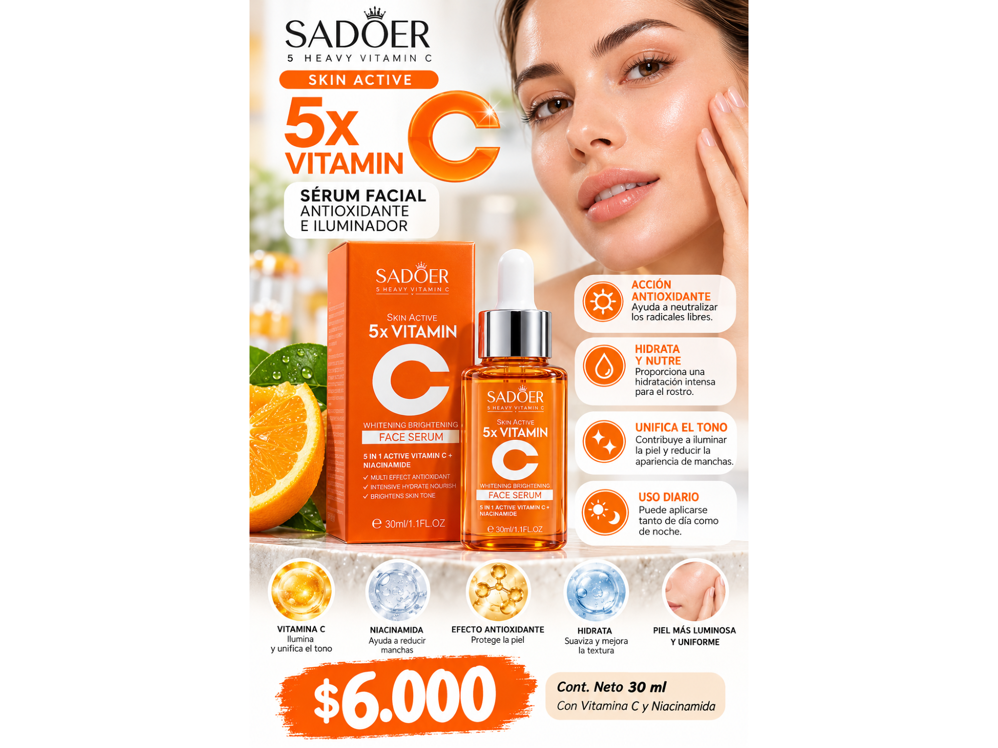 5 x VITAMINA C X 30 ml SADOER
