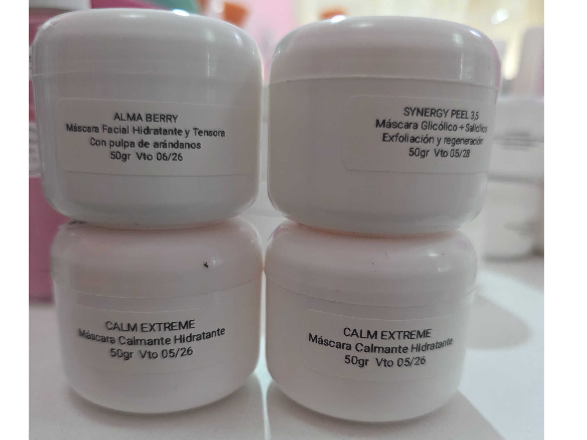 Kit x 4 Mascaras  de Vital Blue x 50gr Fraccionados