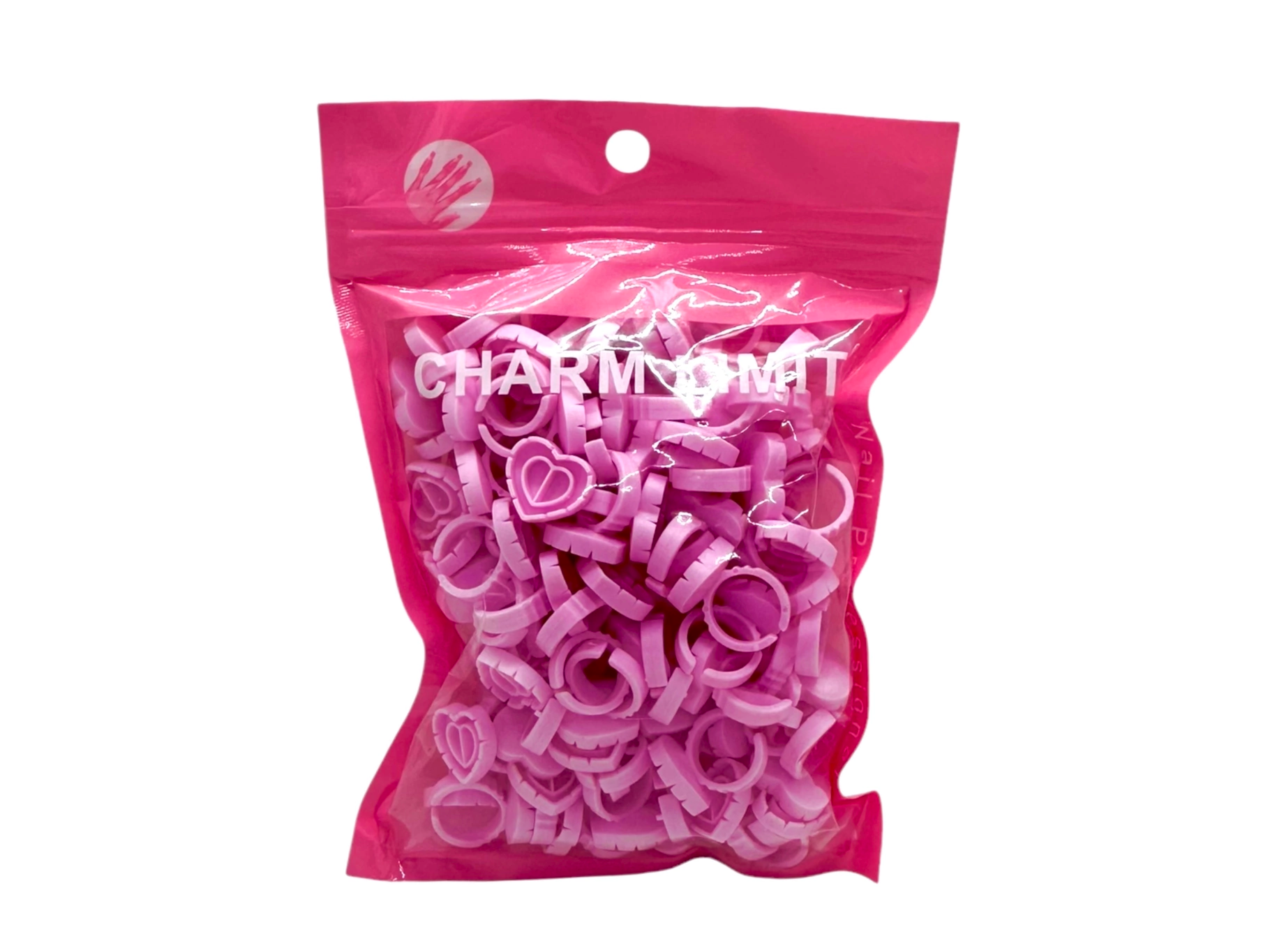 Anillos corazón para pegamento pack 100u charm limit