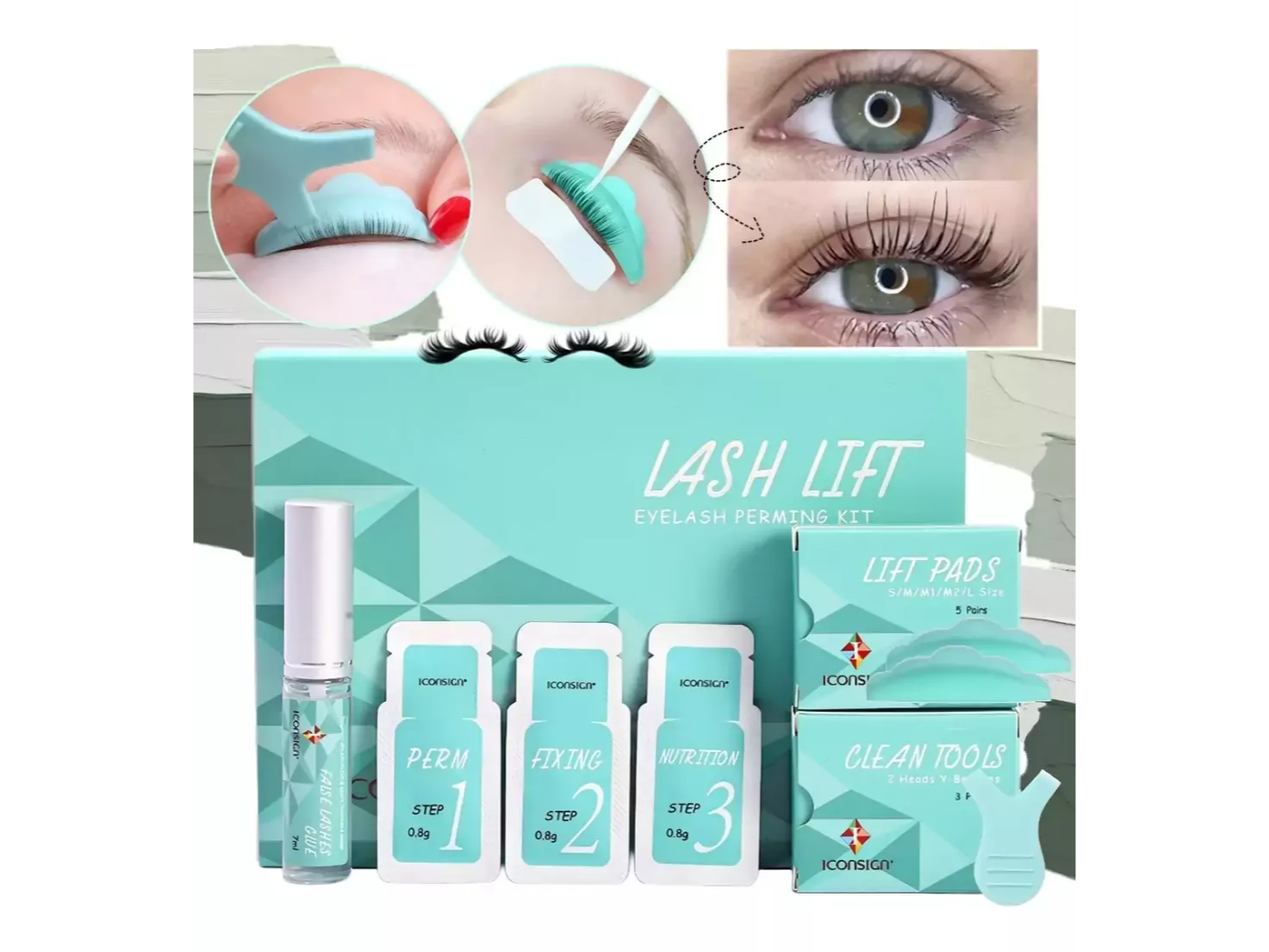 Kit Profesional Lifting Y Rizado De Pestañas Iconsign Accion Rapida