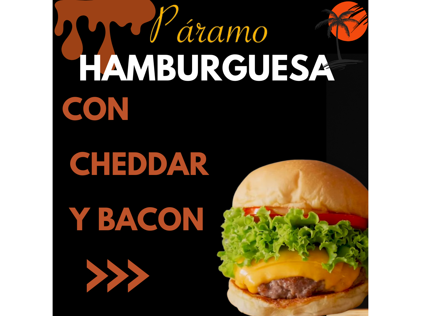 Hamburguesa con cheddar y bacon