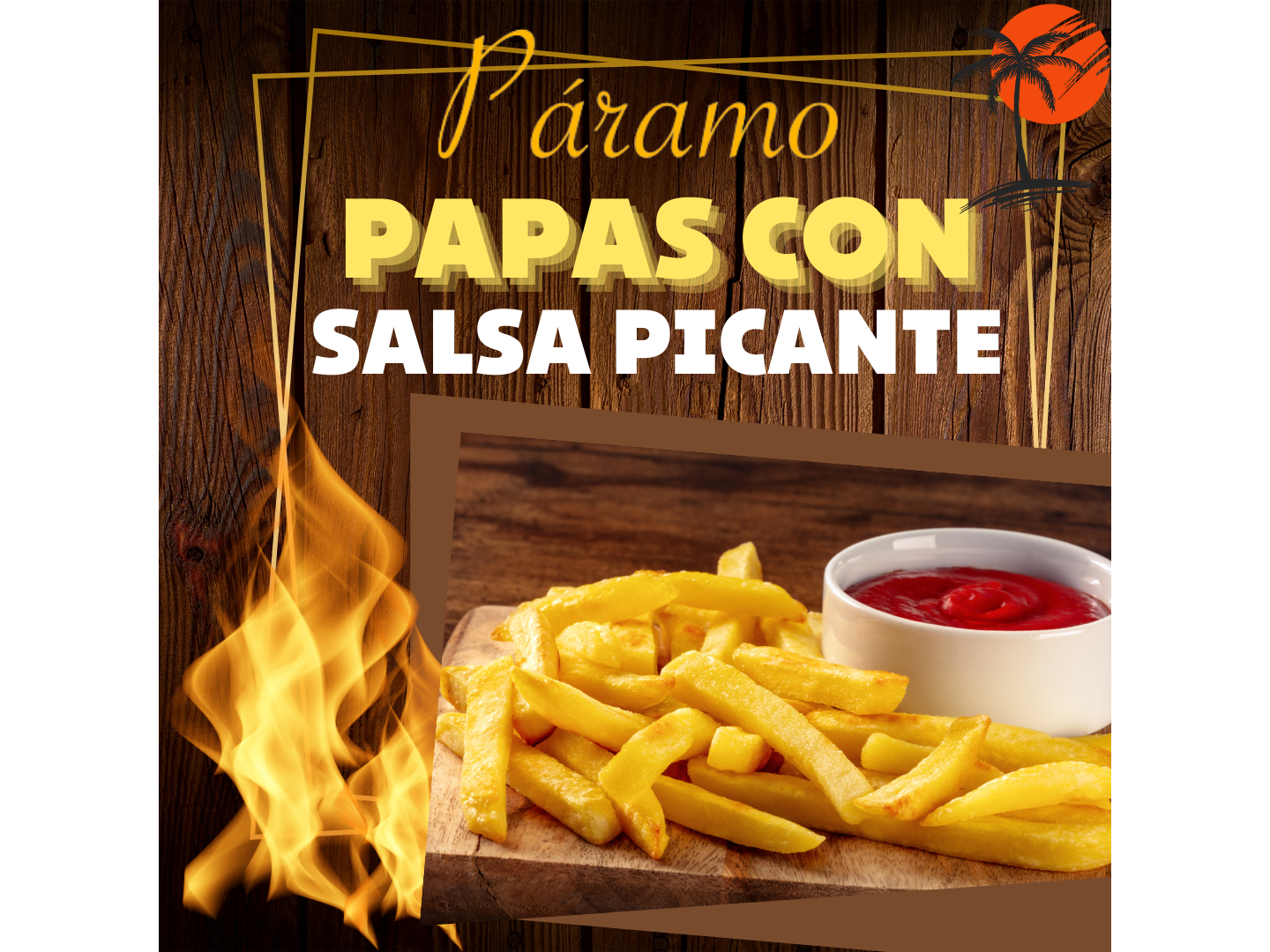 Papas con salsa picante