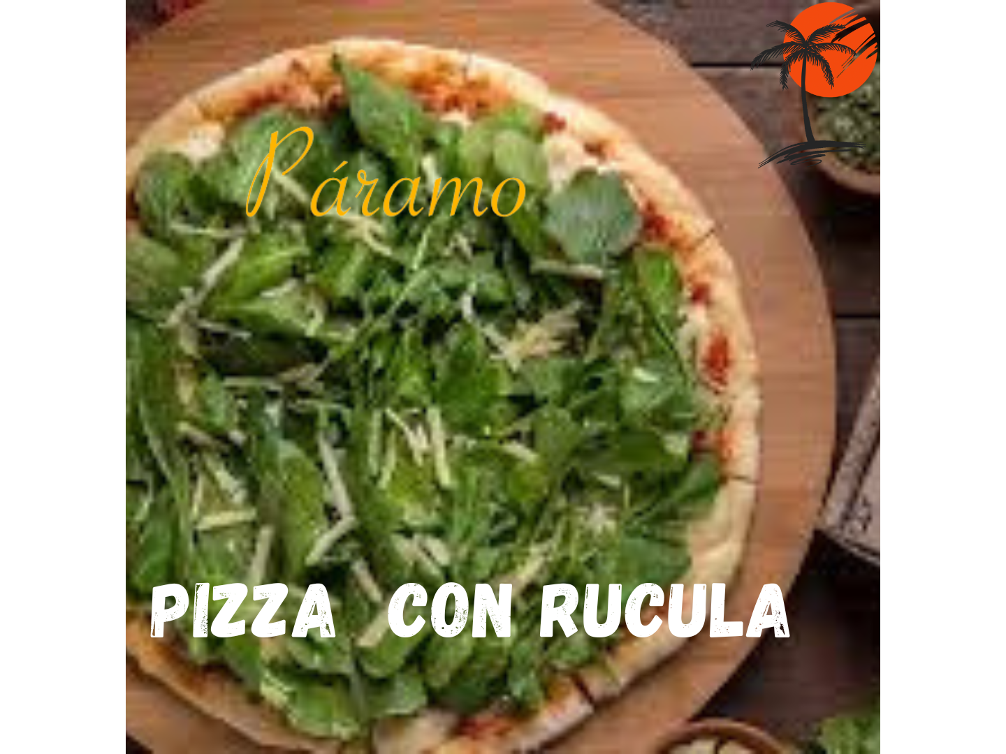 Pizza con rucula y jamón crudo