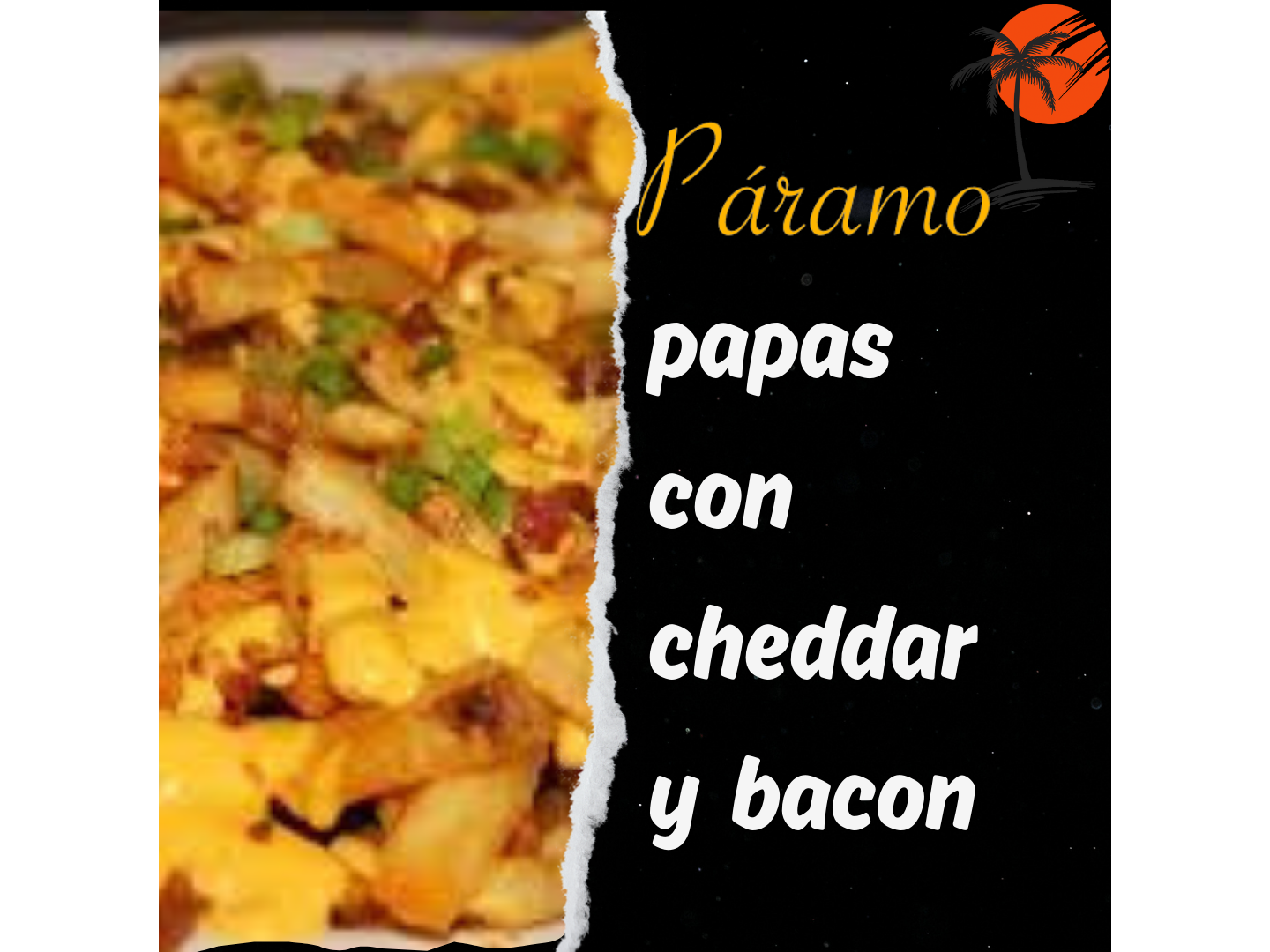 Papas con cheddar y bacon