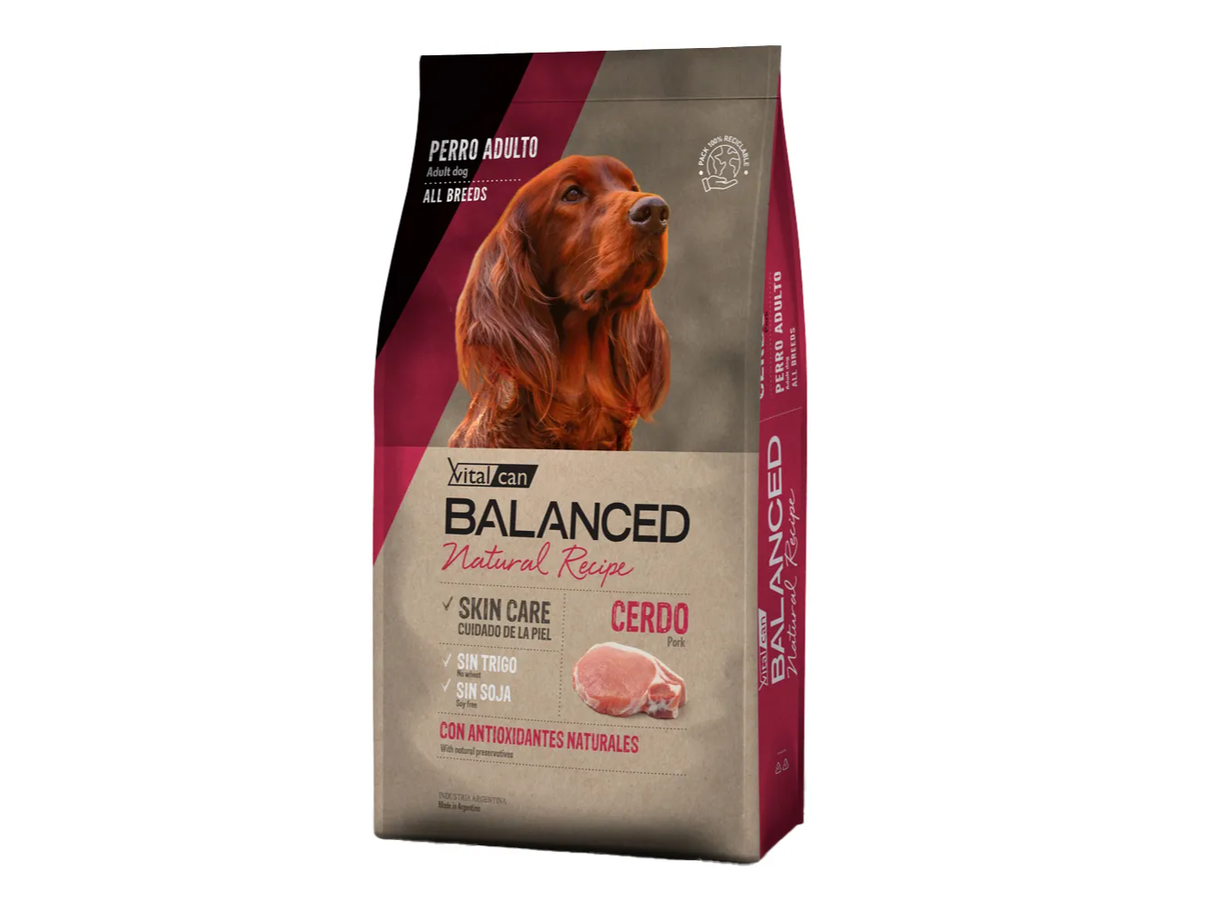Balanced Natural Recipe Perro 15kg  CERDO