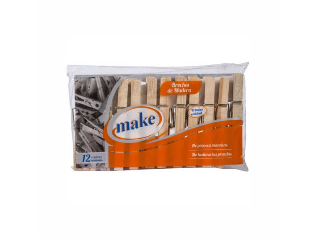 BROCHES DE MADERA X12