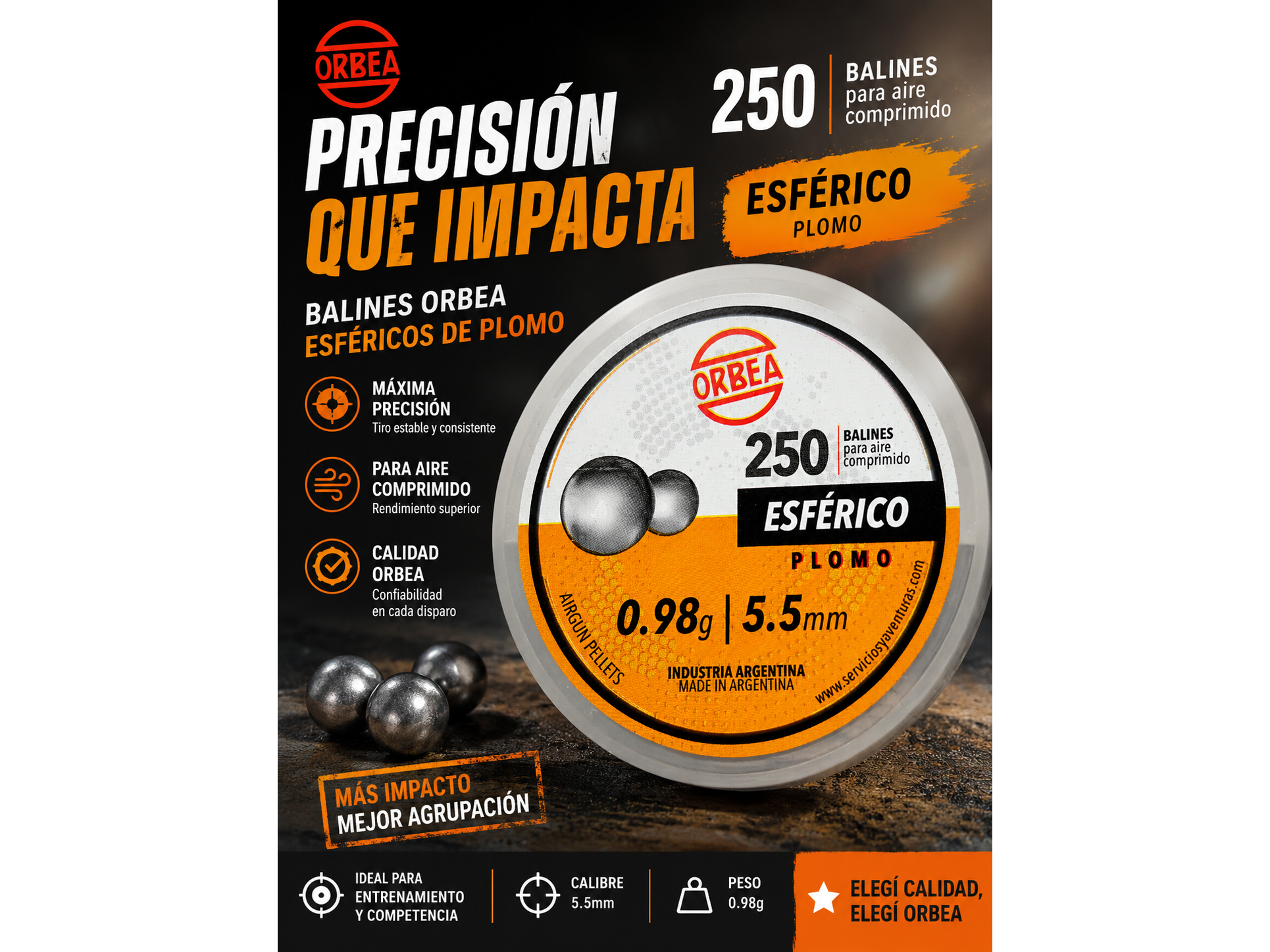 BALÍN ESFÉRICO 5,5 "ORBEA"