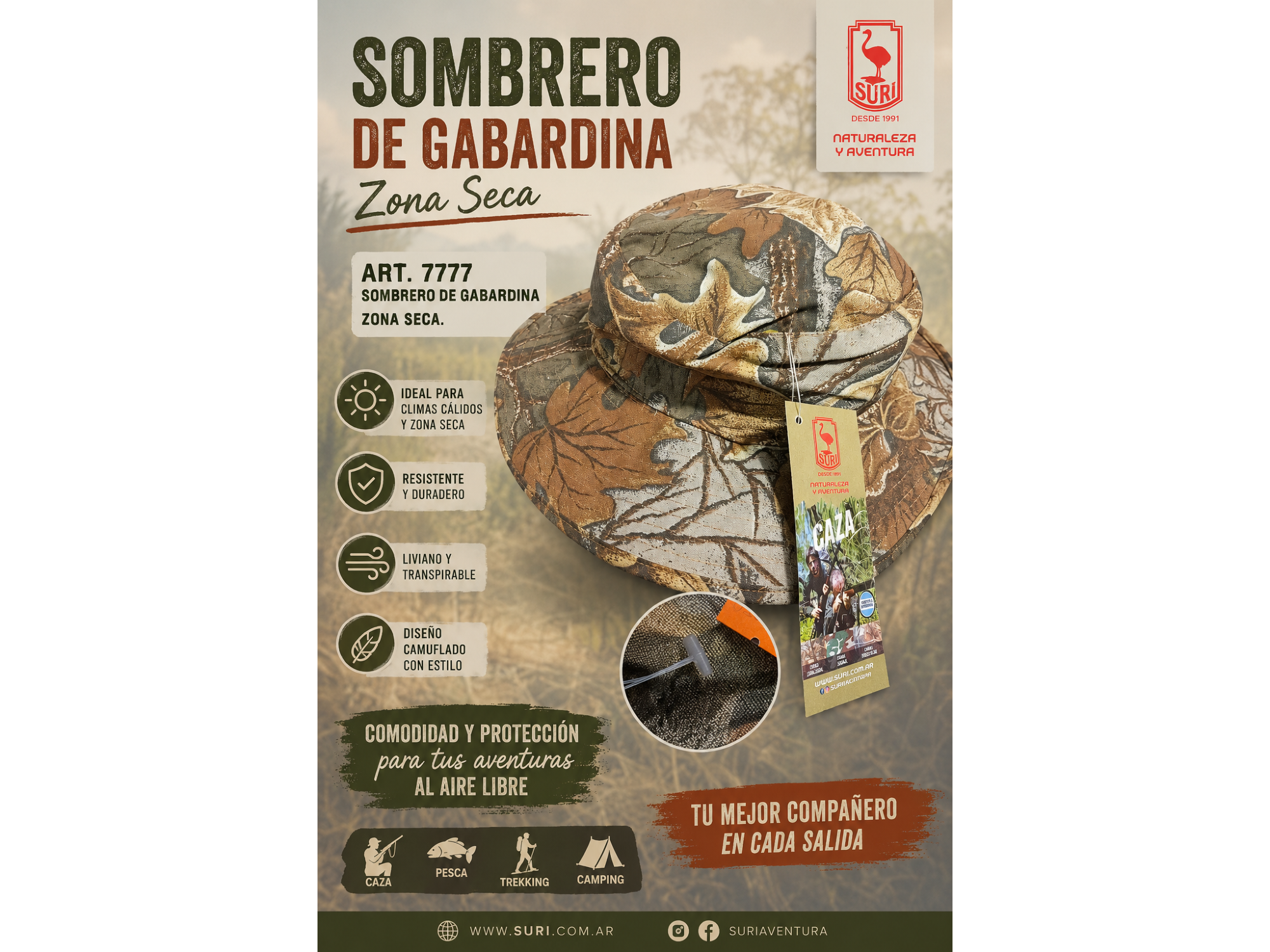 SOMBRERO SURI GABARDINA ZONA SECA