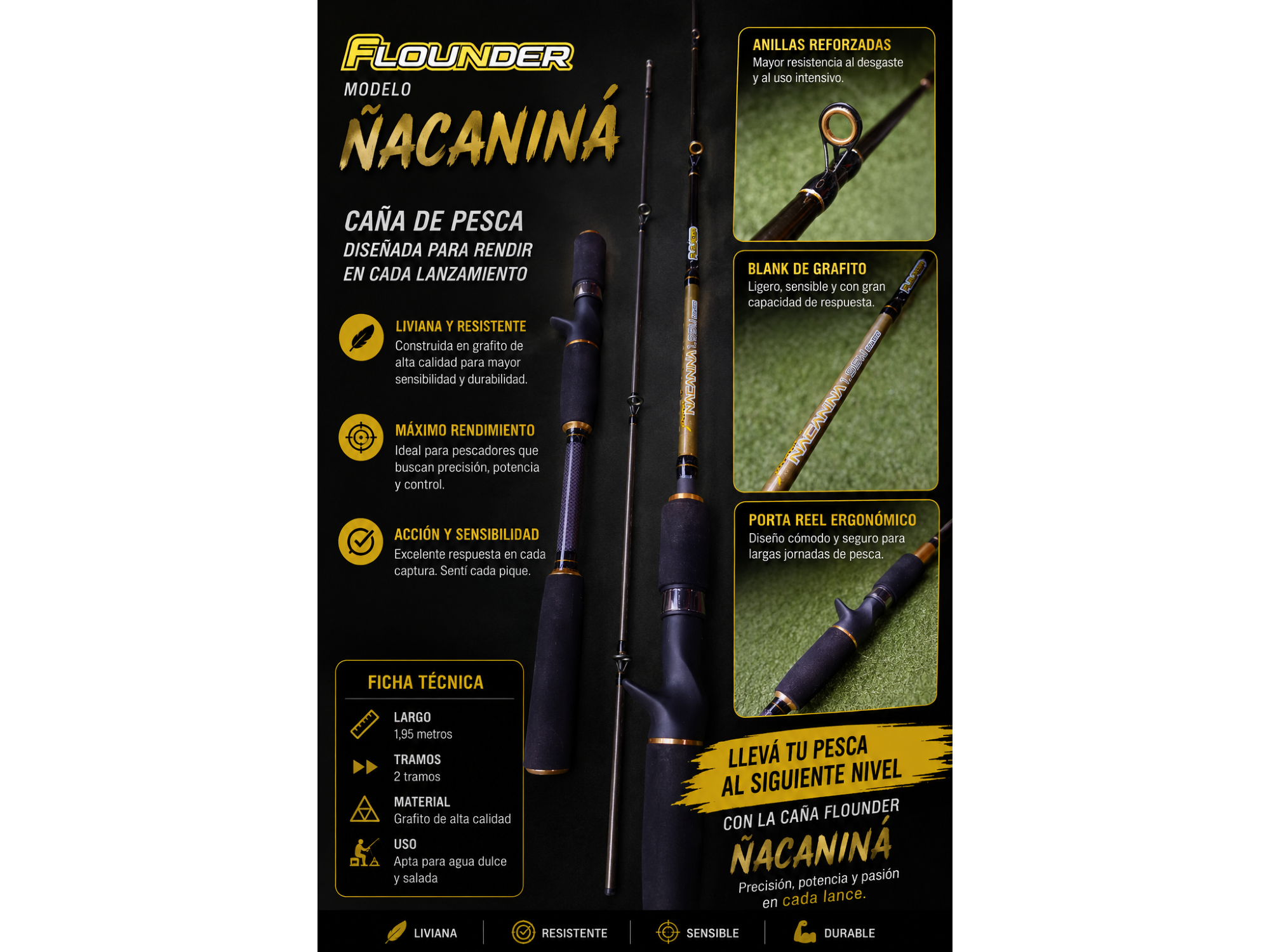 CAÑA ROTATIVO FLOUNDER ÑACANINA