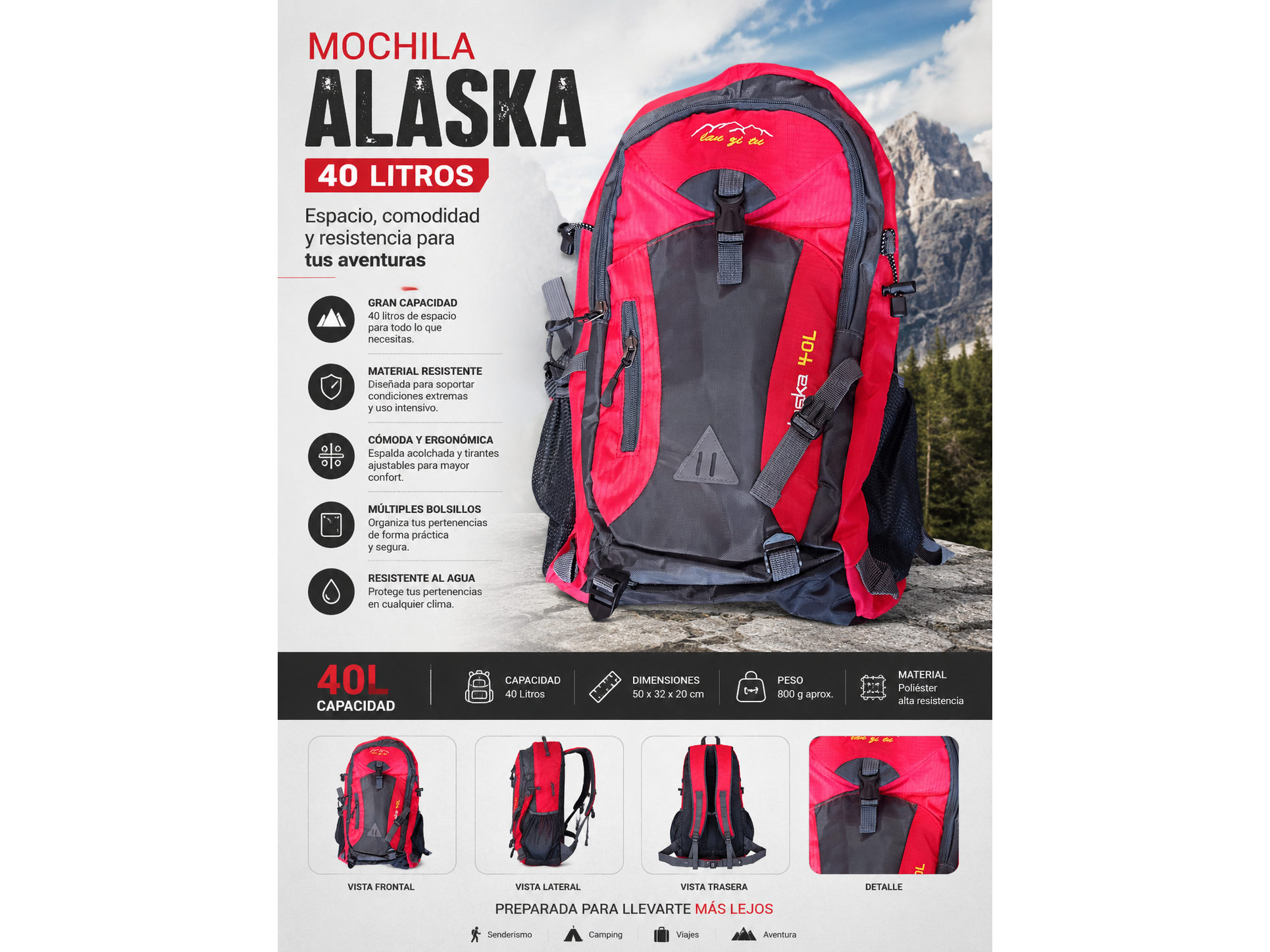Mochila Alaska 40 litros