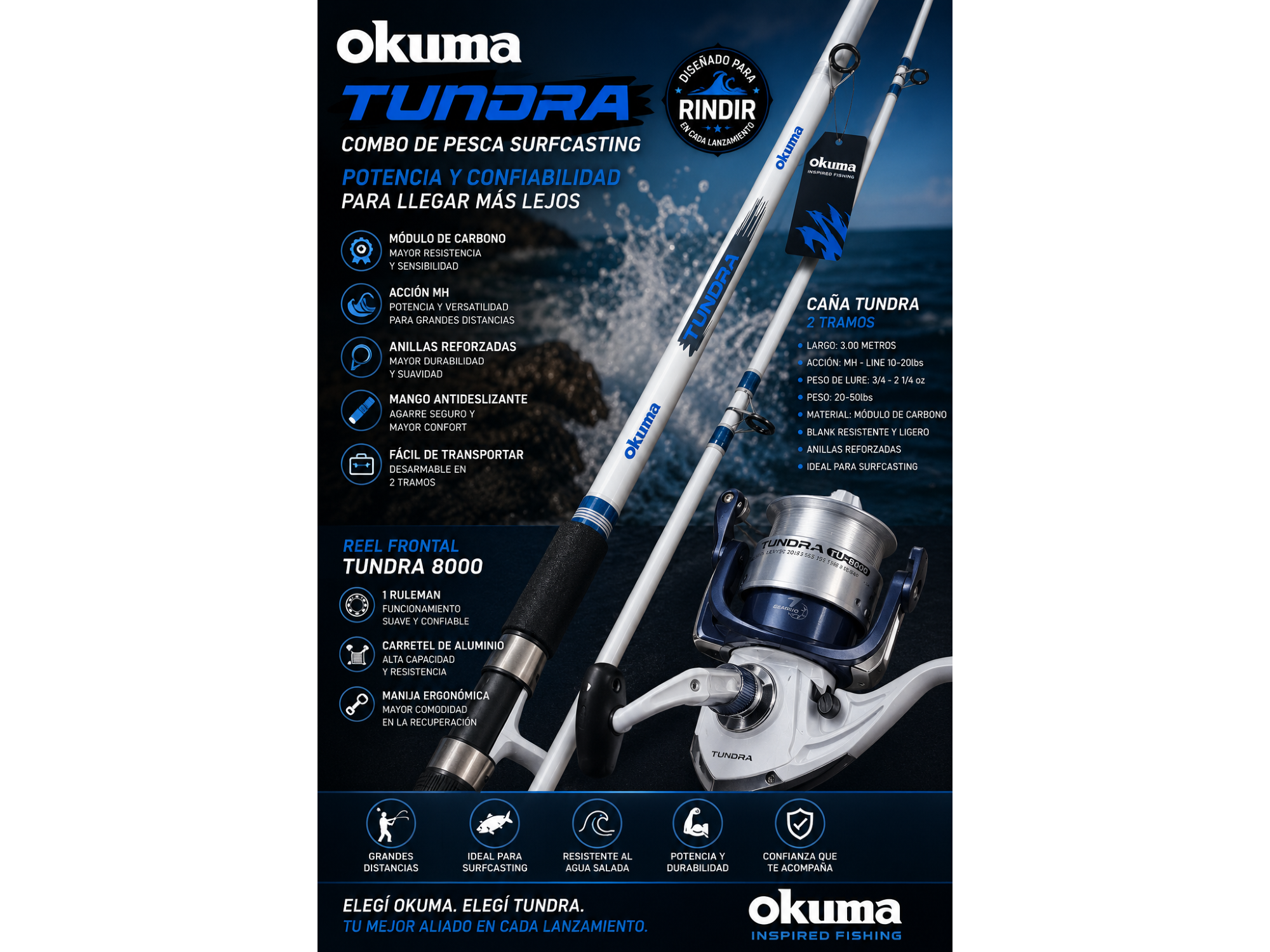 COMBO OKUMA TUNDRA 3M