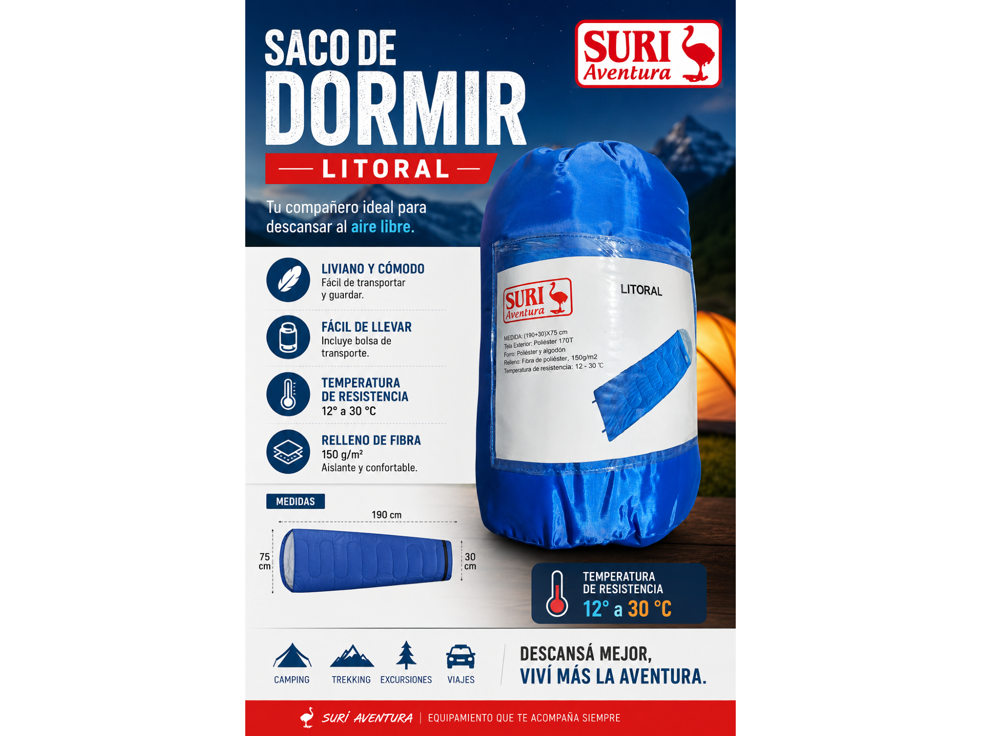 BOLSA DE DORMIR SURI LITORAL