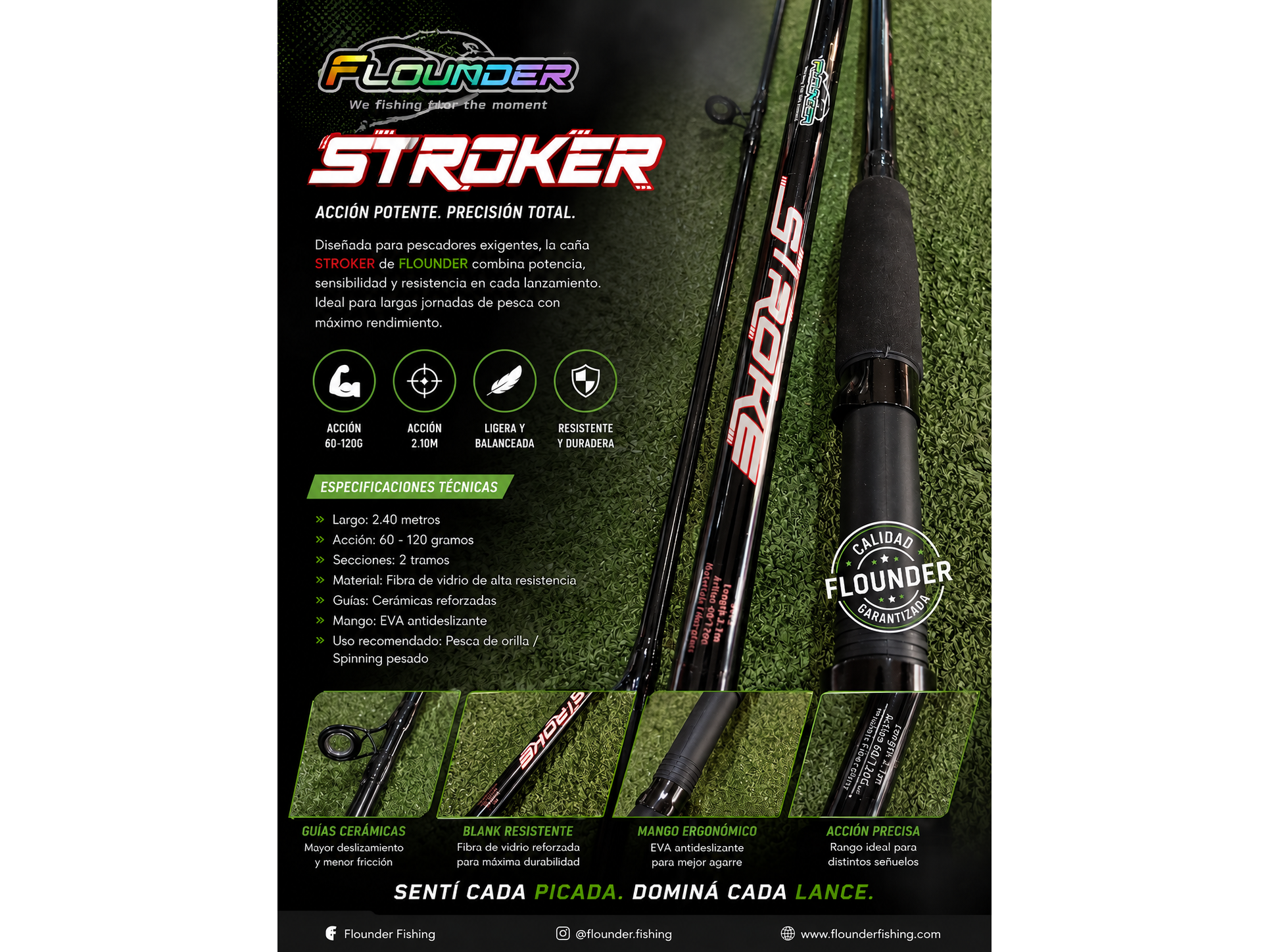 CAÑA FRONTAL FLOUNDER STROCKER 2,40