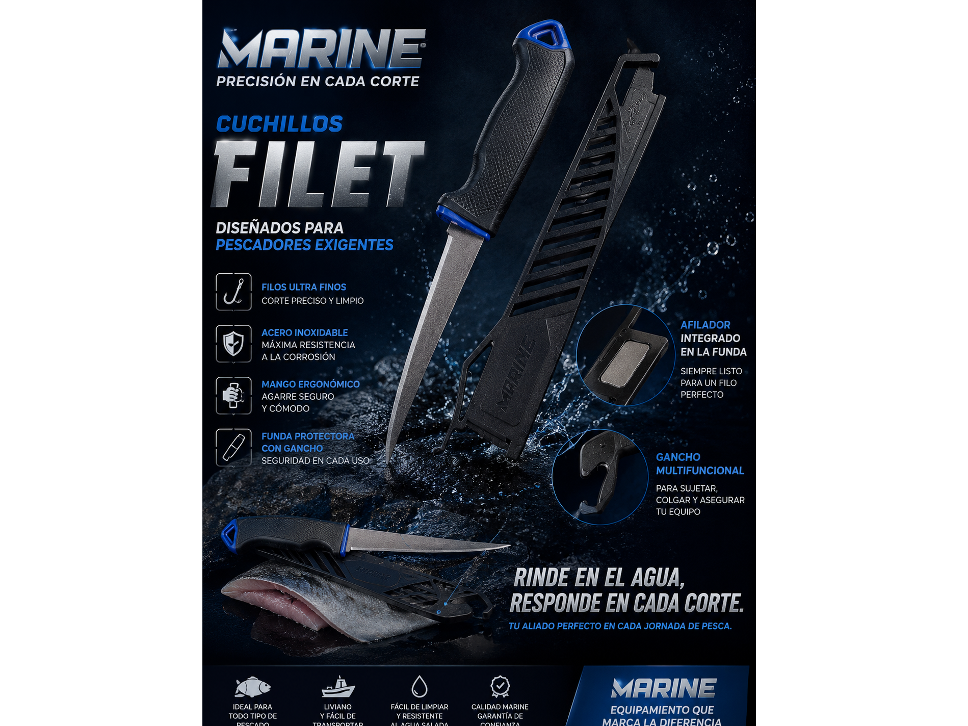 Cuchillo filet Marine