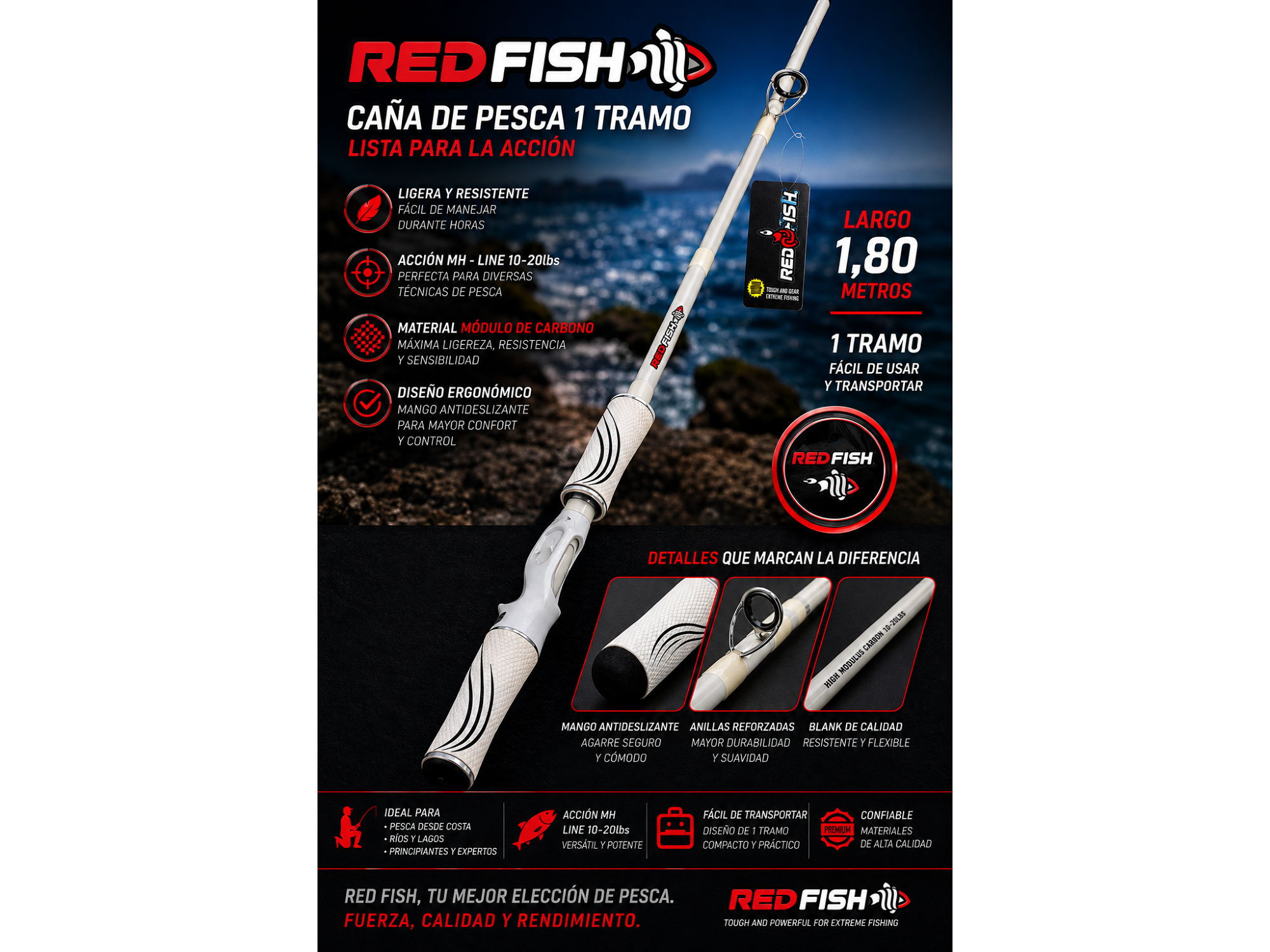 CAÑA ROTATIVO ULTRA DE RED FISH 1,80