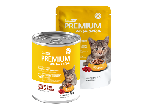 Premium en su Salsa Carne Gato Cachorro