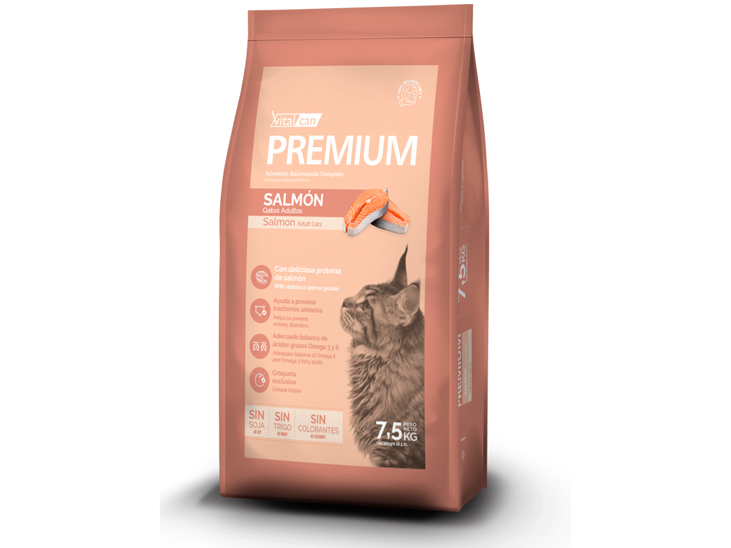 Premium Salmon Gatos 7,5 Kg.