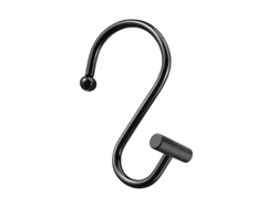 Ganchos para cortina con forma de S x12 un Negro