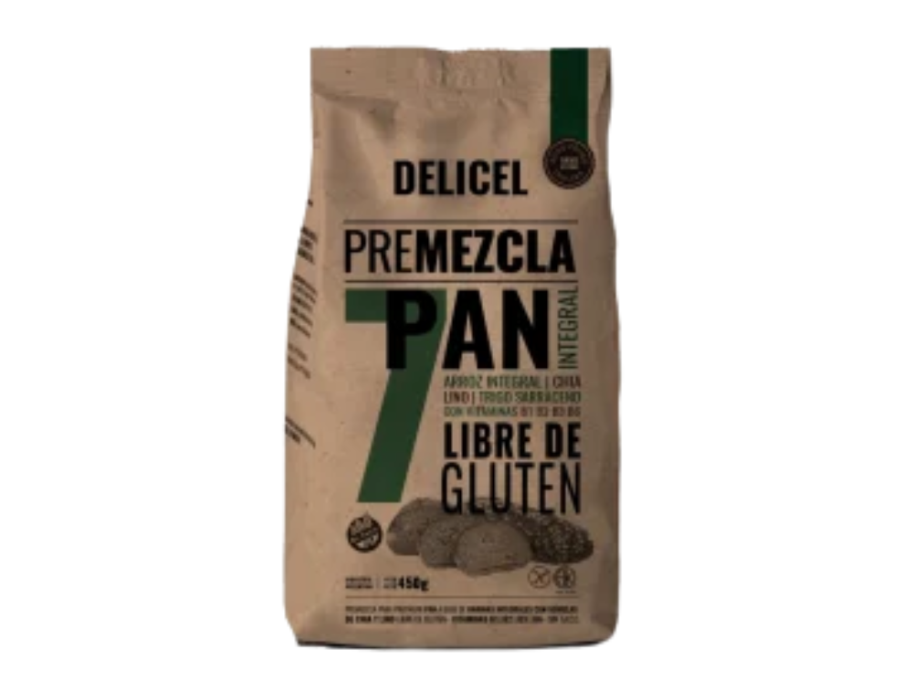 Premezcla SinTacc p/ Pan Integral x 500gr "Delicel"