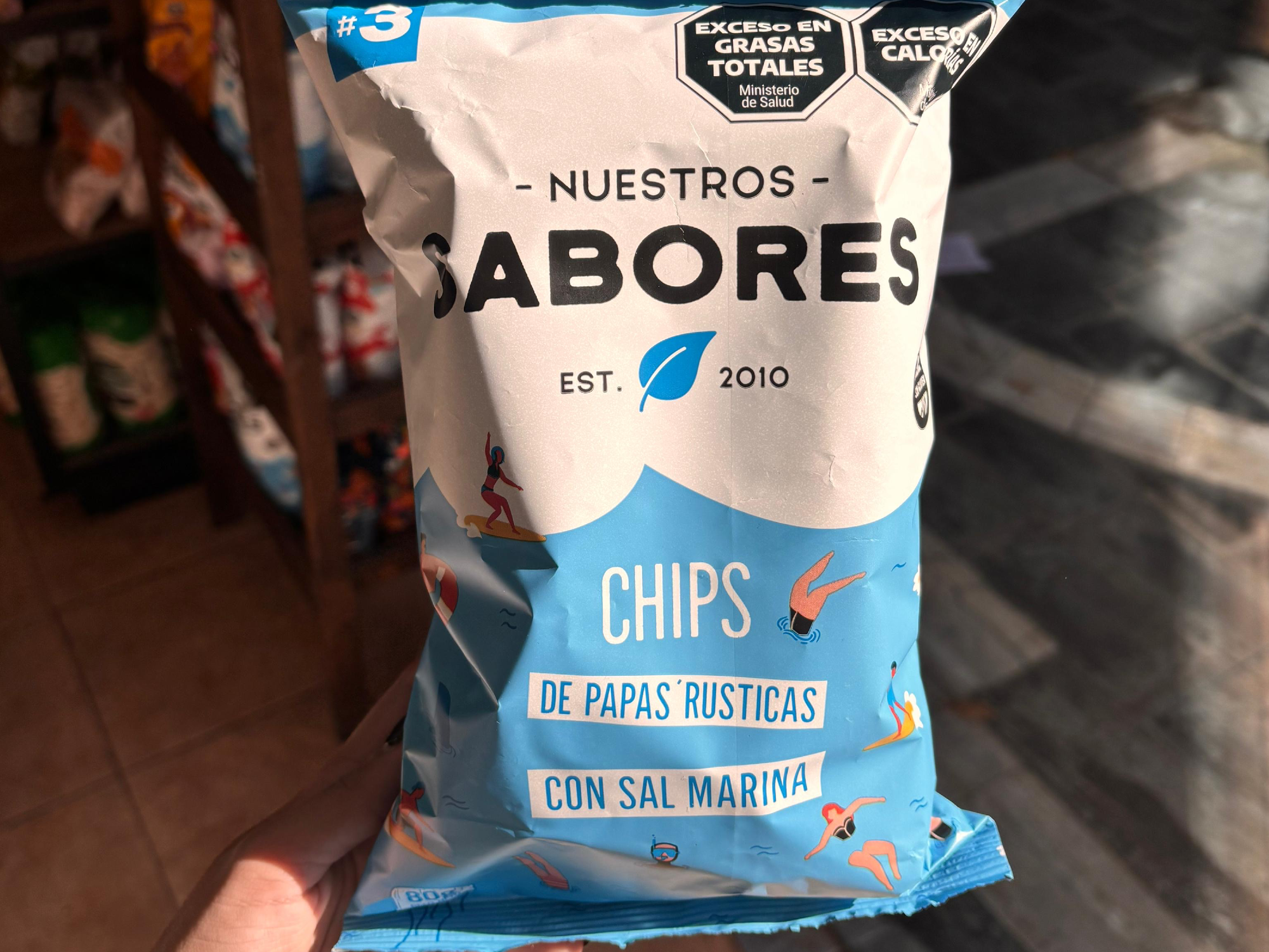Chips de papas rústicas con sal marina x 80 gr - Nuestros Sabores