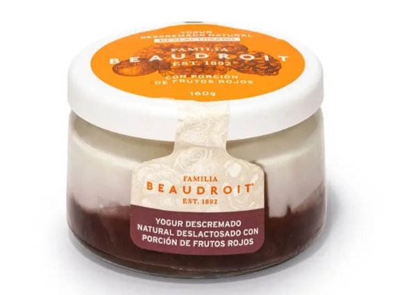 Yogur DESCREMADO natural DESLACTOSADO frutos rojos x 160gr