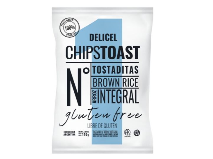 Tostadas Sin Tacc Chiptoast Arroz Integral x 110 gr - Delicel