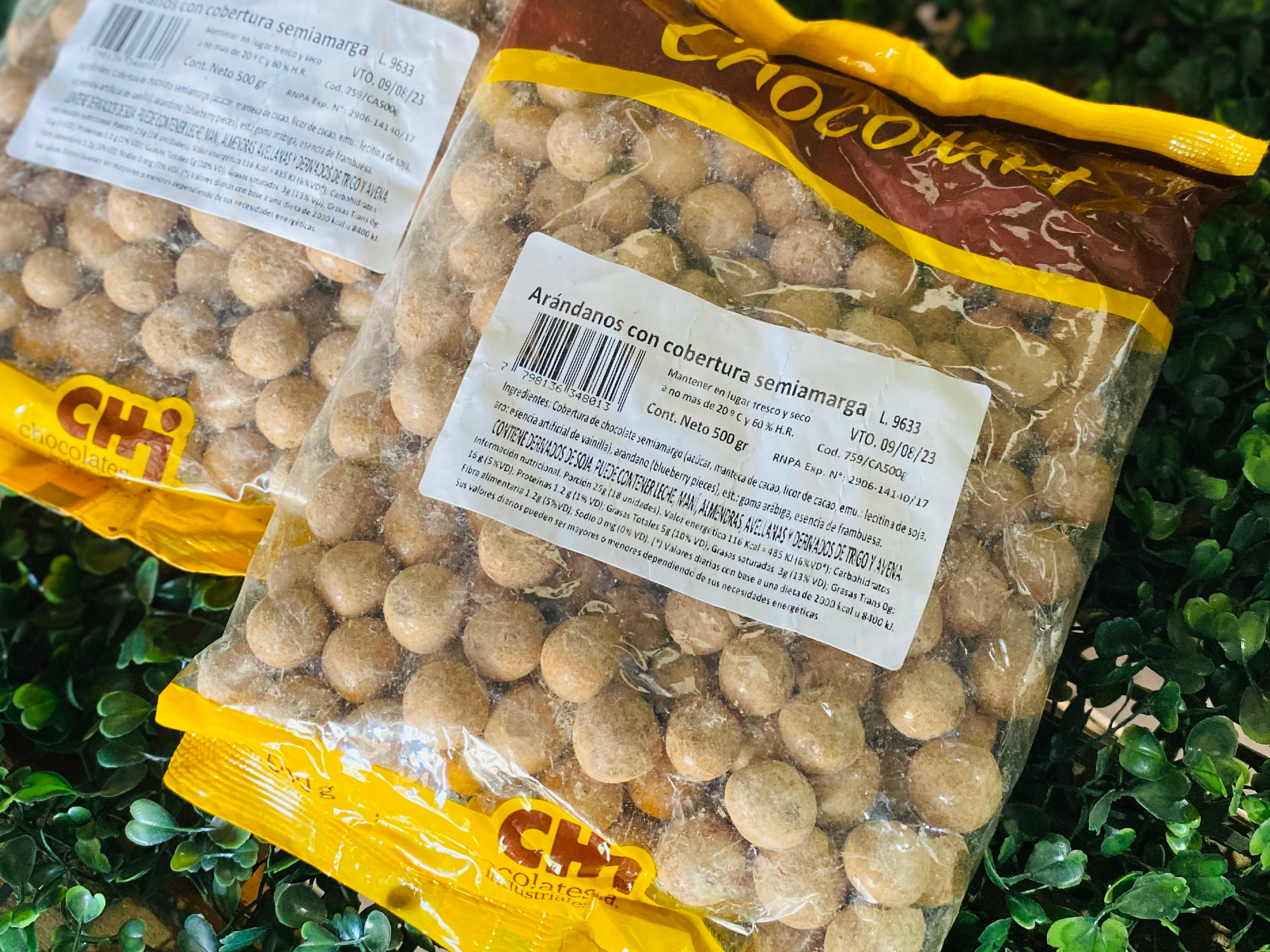 Arándanos con cobertura semiamarga x 500 gr