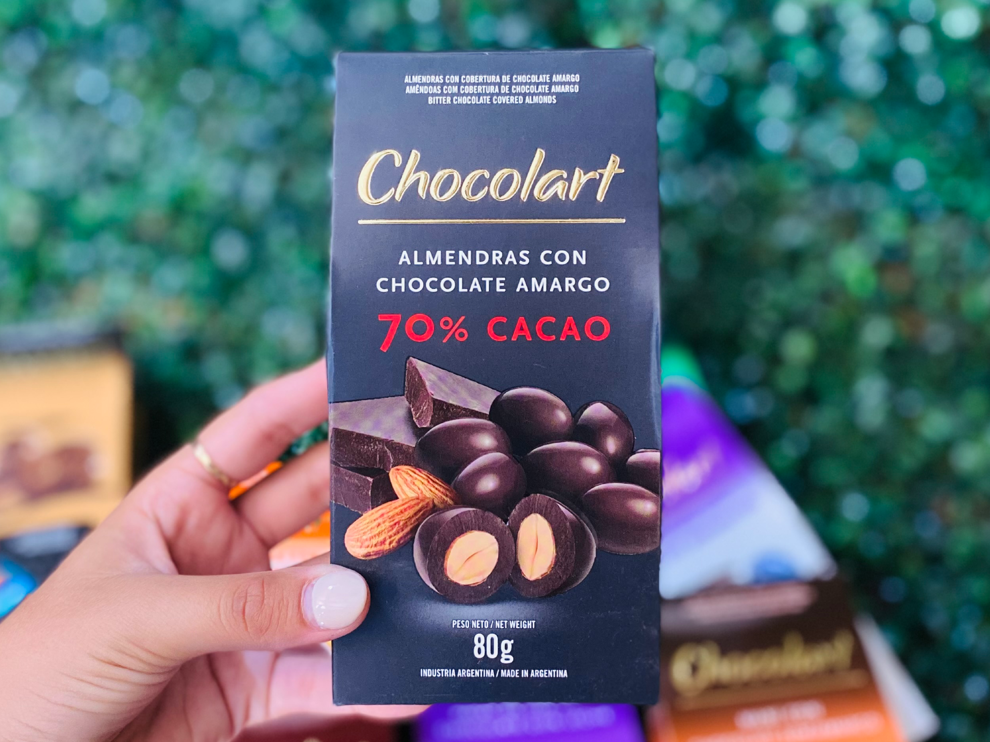 Almendras cob. 70% cacao Estuche x 80 gr - Chocolart