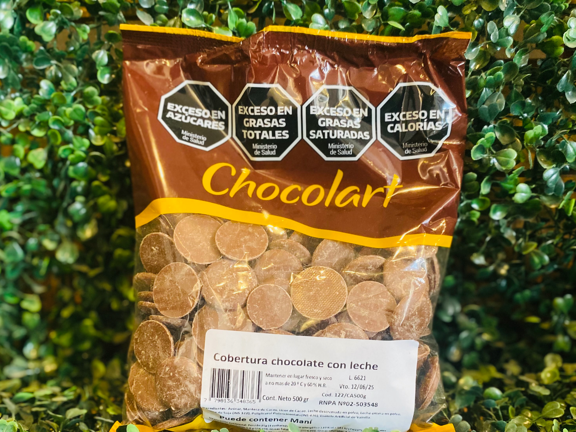 Cobertura de chocolate con Leche x 500 gr