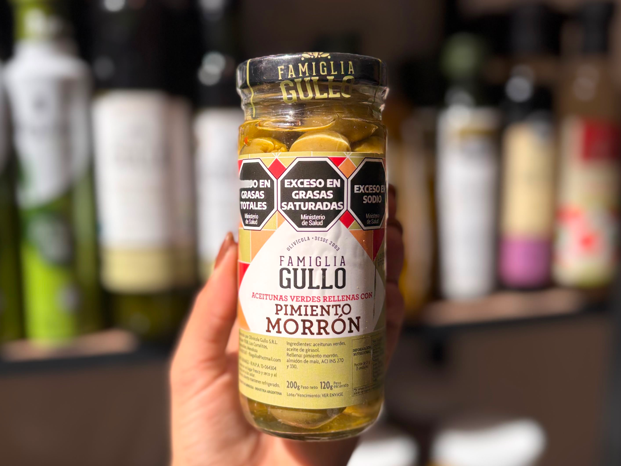 Aceitunas Verdes Rellenas c/ Morrones x200gr