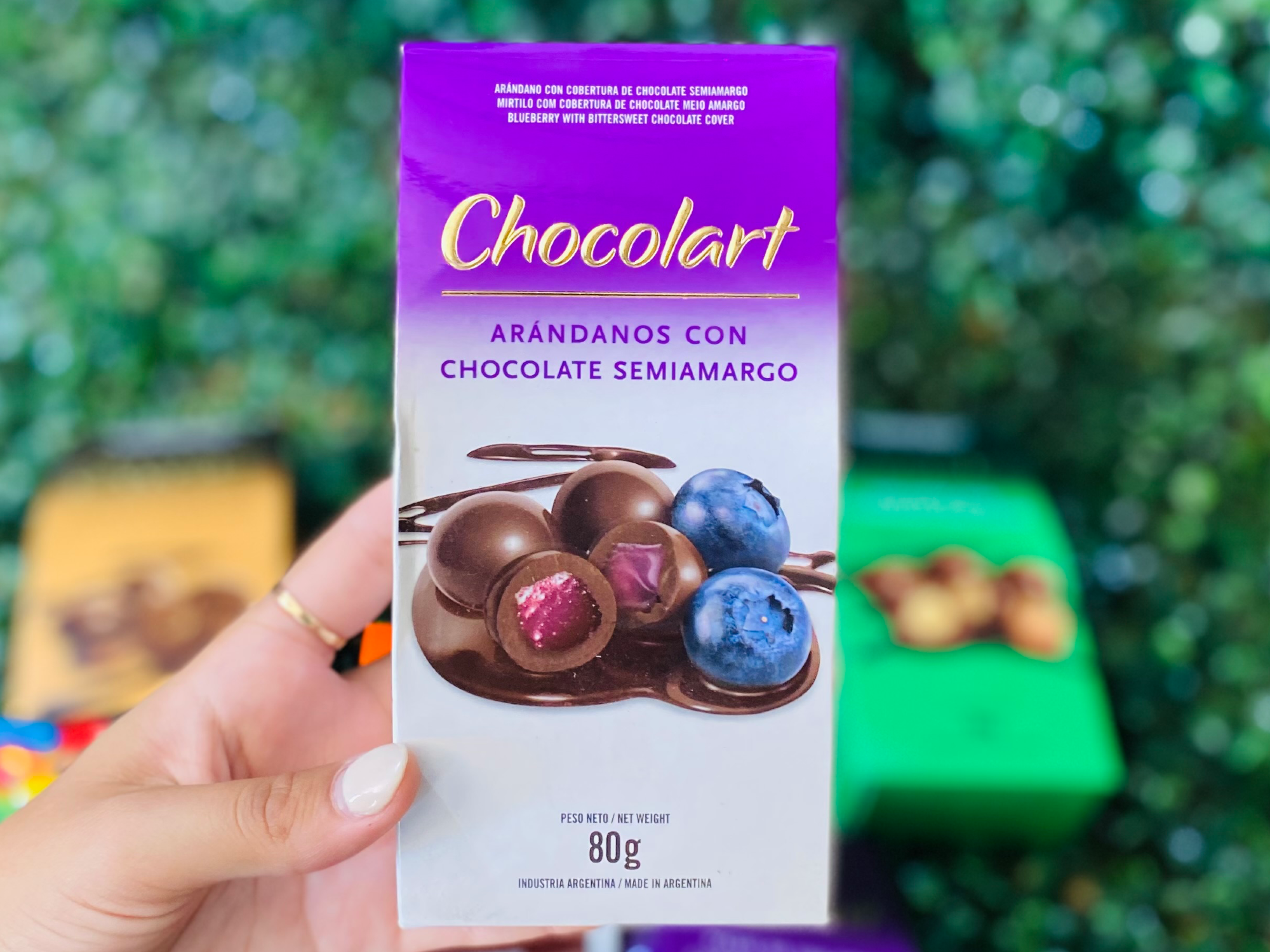 Arándanos cob. semiamarga Estuche x 80 gr.