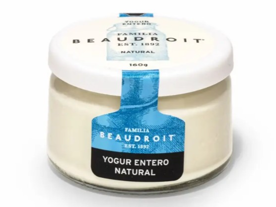 Yogur ENTERO natural SIN AZUCAR AGREGADA x 160gr