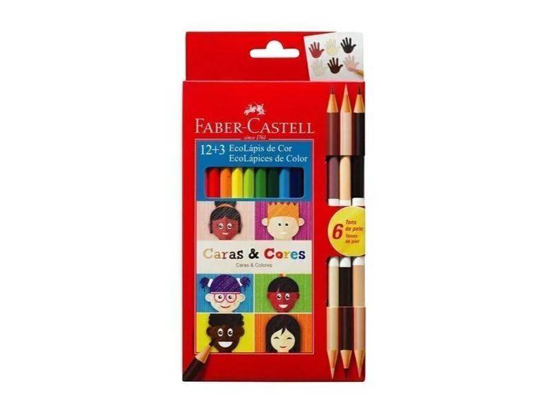 LAPIZ COLOR FABER CASTELL X12 + 3 BICOLOR